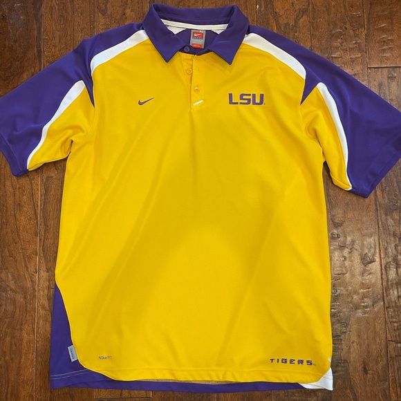 Nike Vintage LSU Louisiana State University Tigers Polo Shirt - Size XL - Picture 1 of 9